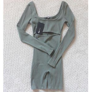 Fashion Nova Olive Jordynn Snatched Romper